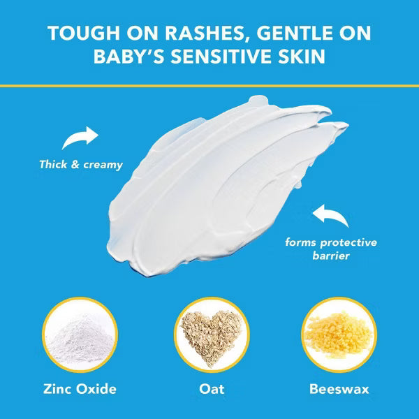 Triple Paste Diaper Rash Cream, Hypoallergenic Medicated Ointment for Babies, Overnight and Daily Protection - 3oz