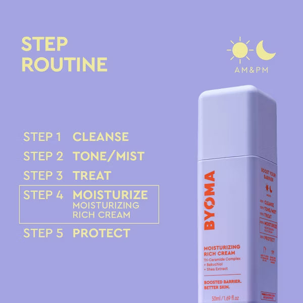 BYOMA Moisturizing Rich Cream - 1.69 fl oz: Face, Contains Ceramides, Vegan, Normal Skin