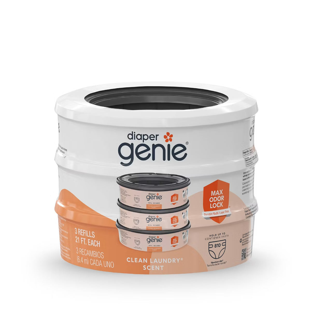 Diaper Genie Diaper Disposal Pail System Refill - Clean Laundry - 3pk