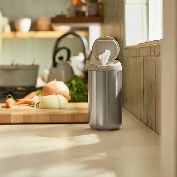 Biom Refillable Plant-Based Wipes Dispenser - Brushed Stainless