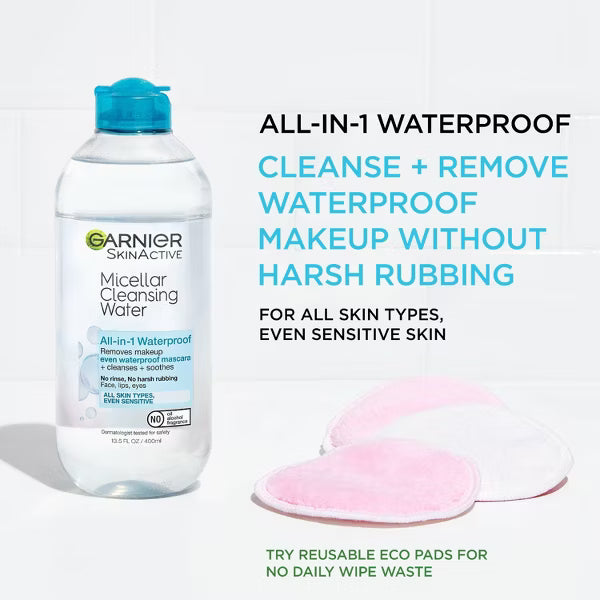 Garnier Waterproof Makeup Remover Micellar Water and Facial Cleanser - 13.5 fl oz