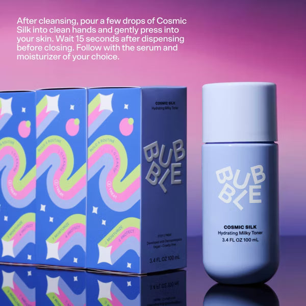 Bubble Skincare Cosmic Silk Hydrating Milky Toner - 3.4 fl oz: Tone Correction, Vegan, Facial Treatment, For Normal Skin