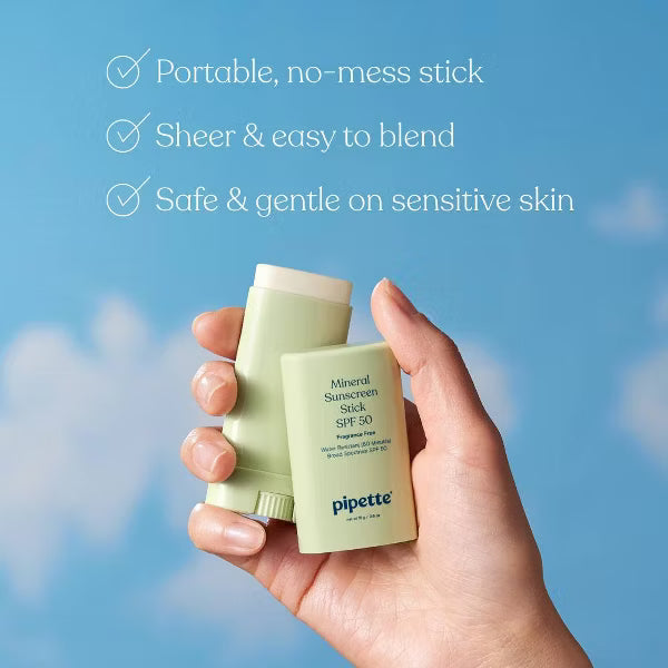 Pipette Mineral Sunscreen Stick SPF 50 - 0.6oz: Paraben-Free, Sulfate-Free, Hypoallergenic, Zinc Oxide