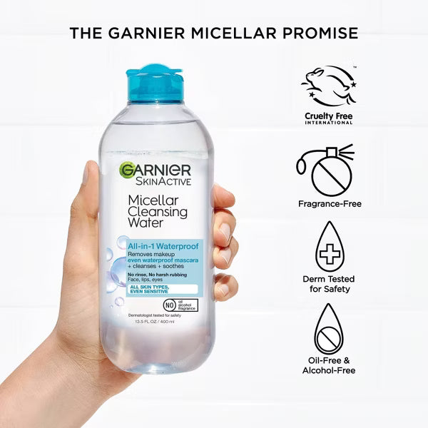 Garnier Waterproof Makeup Remover Micellar Water and Facial Cleanser - 13.5 fl oz