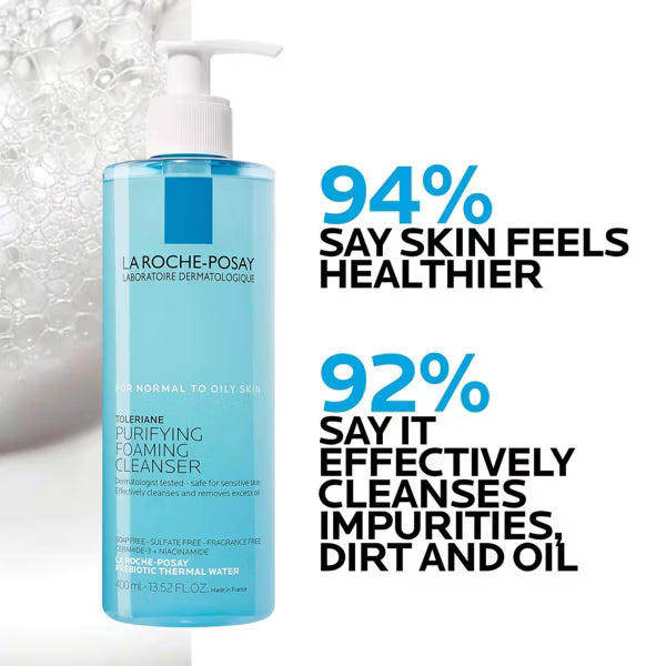 La Roche Posay Toleriane Purifying Facial Cleanser - 13.52 fl oz: Sensitive Skin, Sulfate-Free, Oil-Free, Noncomedogenic