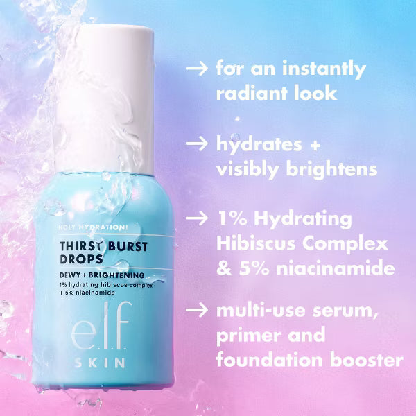 e.l.f. SKIN Holy Hydration! Thirst Burst Moisturizer Drops - 1 fl oz: Paraben-Free, Vegan, Normal Skin, Liquid