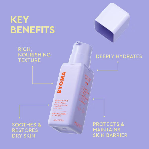 BYOMA Moisturizing Rich Cream - 1.69 fl oz: Face, Contains Ceramides, Vegan, Normal Skin