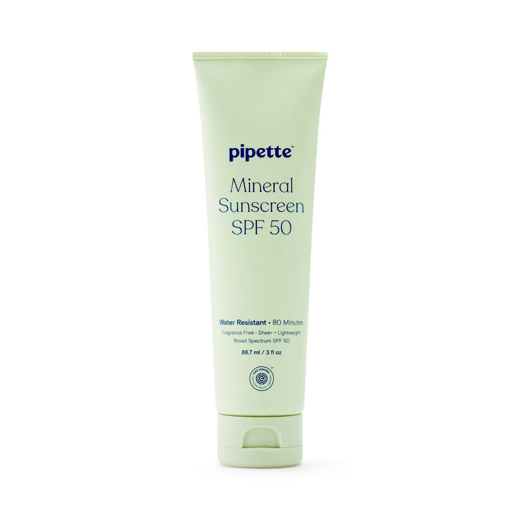 Pipette Mineral Sunscreen Lotion Broad Spectrum - SPF 50 - 3 fl oz: Hypoallergenic, Paraben-Free, Vegan, Whole Body